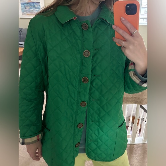 Green Burberry Quilted Jacket - Picture 4 of 12